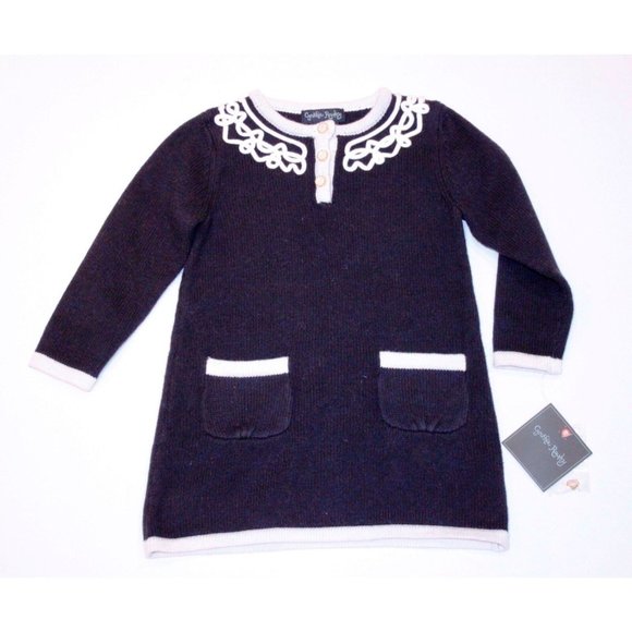 CYNTHIA ROWLEY NEW YORK BABY GIRL 12 MONTHS KNIT JEWELLED POCKET DRESS BLACK - Picture 1 of 1
